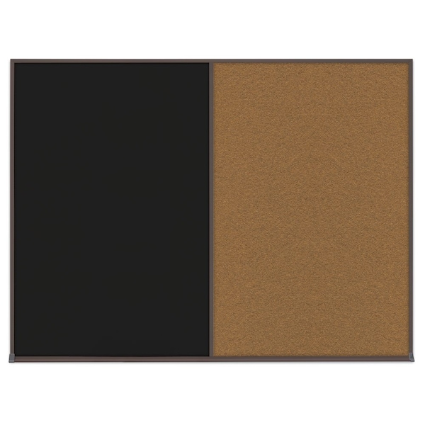 Triple Door Radius Corkboard, 72"X48", B, UV80055-BLACK-FORBO